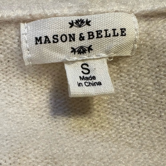 Mason & Belle Pastel Striped V-Neck Sweater Size Small Fall Cozy Comfy Knitwear - Picture 3 of 4